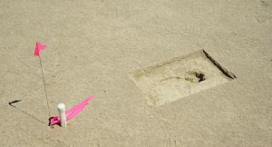 On the Utah Test and Training Range, footprint is noted with a pin flag.