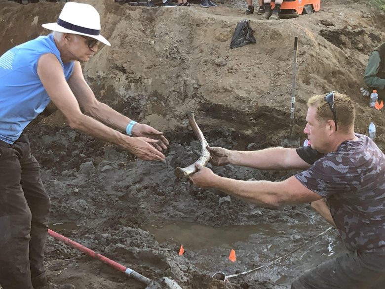 excavated mastodon bones from Kent County
