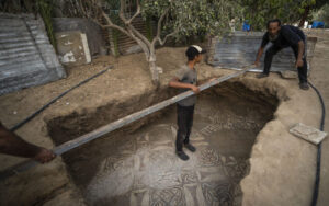 A farmer discovered Byzantine-era mosaics in Gaza, Palestine