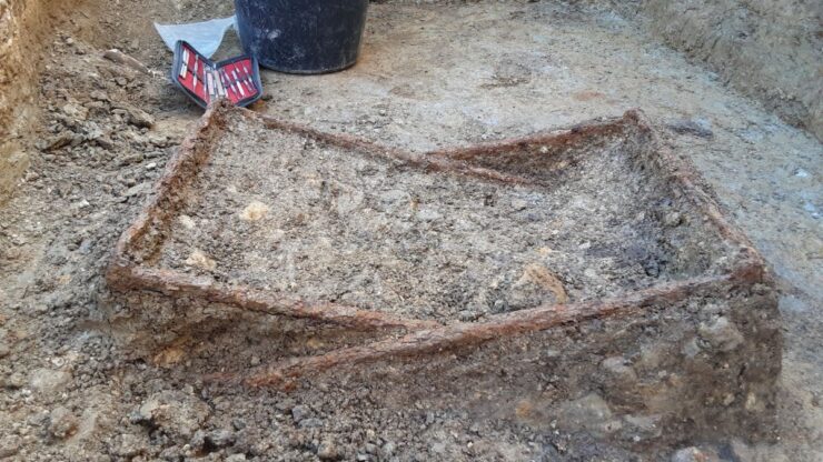 A metal folding chair was found buried alongside an early medieval woman