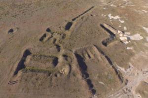 An overhead image of the Anda test site, where archaeologists discovered a WWII Japanese military underground biological weapons research bunker.