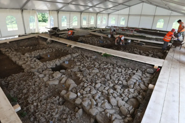 A large Roman complex discovered in a gravel quarry in Switzerland.