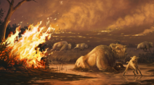 Simulating Pleistocene extinctions caused by humans and fires in southern California.