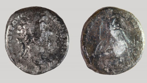 A kid finds 1800 year old roman coin, silver denarius.