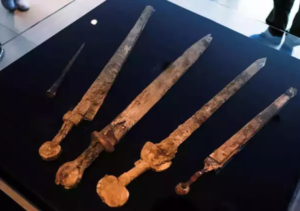Four Roman swords and a javelin found in Israel.