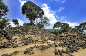 Gunung Padang, a giant pyramid with secret rooms in Indonesia.