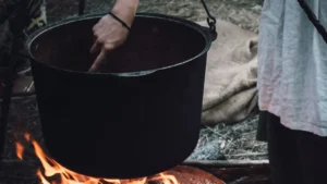 Ancient cooking pots of the Neolithic Chinese people.